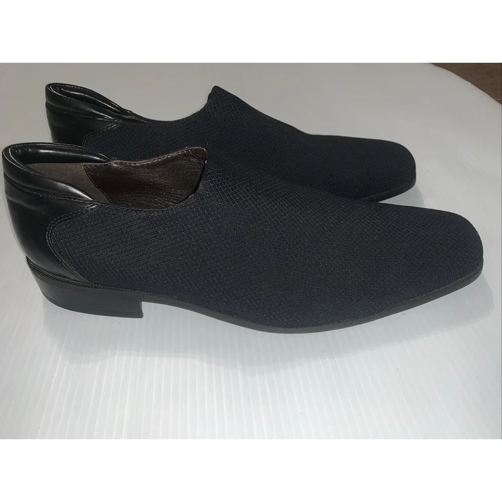 Donald Pliner Rex Loafers Mens 10M Black Stretch Nappa Leather Slip On Shoes